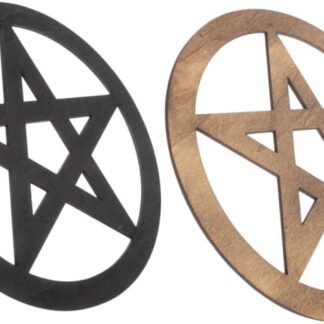 BESTOYARD 2Pcs Retro Style Wooden Pentagram Wall Art Rustic Home Decor Altar Decorations for Ceremony and Party Room Unique Design with Mystical Elements