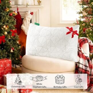 BETU Cooling Pillow Queen Size, Shredded Memory Foam Cool Pillow for Hot Sleepers, Adjustable Firm Soft Support Bed Pillows Perfect for Back Neck Pain and Side Sleeping with...