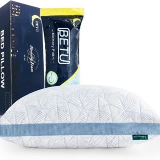 BETU Cooling Standard Pillow, Shredded Memory Foam Cool Pillow for Hot Sleepers, Adjustable Firm Soft Support Bed Pillows Perfect for Back Neck Pain and Side Sleeping with...