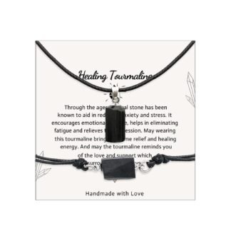 Black Tourmaline Bracelet Leather Wrap Bracelet Healing tourmaline bracelet Gifts for Women