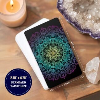Blank Tarot Cards - 80-Card Deck with Mandala of Light Sacred Geometry Print - Customizable White Backs for Oracle, Affirmation, Manifestation, and Divination - Standard Tarot...