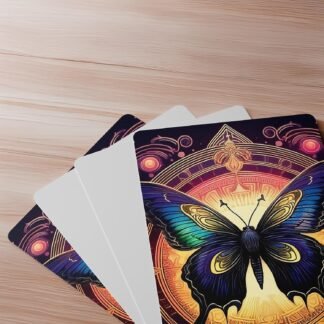 Blank Tarot Cards with Printed Back Design - Create Your Own DIY Tarot Oracle Card Deck - Box of 80 Blank Oracle Cards to Write On (2.75 inches x 4.75 inches) - Butterfly Design