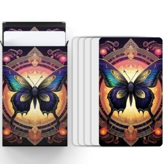 Blank Tarot Cards with Printed Back Design - Create Your Own DIY Tarot Oracle Card Deck - Box of 80 Blank Oracle Cards to Write On (2.75 inches x 4.75 inches) - Butterfly Design