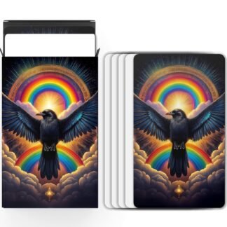 Blank Tarot Deck with Design on Back - Box of 80 DIY Customizable Blank Tarot Oracle Cards to Write On (2.75 inches x 4.75 inches) - Rainbow Crow Design