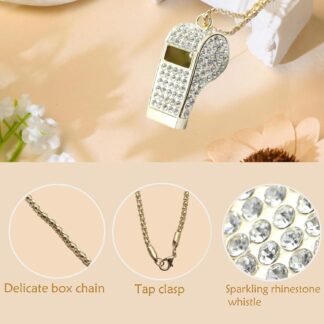 Bling Whistle,Metal Crystal Rhinestone with Keychain for Coach/Referee/Training/Lifeguard/Teachers