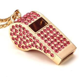 Bling Whistle,Metal Crystal Rhinestone with Keychain for Coach/Referee/Training/Lifeguard/Teachers