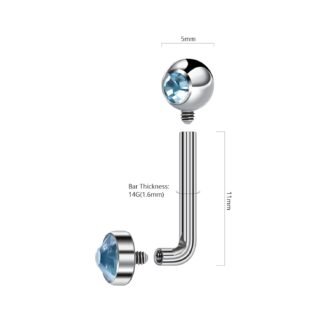 BLISI 14G Solid Titanium Christina Piercing Barbell VCH Ring Bar Genital Jewelry Vertical Hood