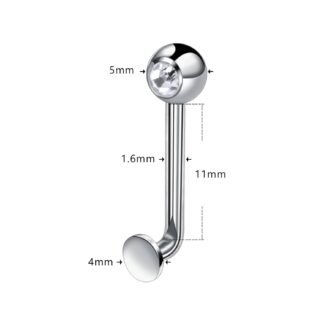 BLISI 14G Solid Titanium Christina Piercing Barbell VCH Ring Bar Genital Jewelry Vertical Hood