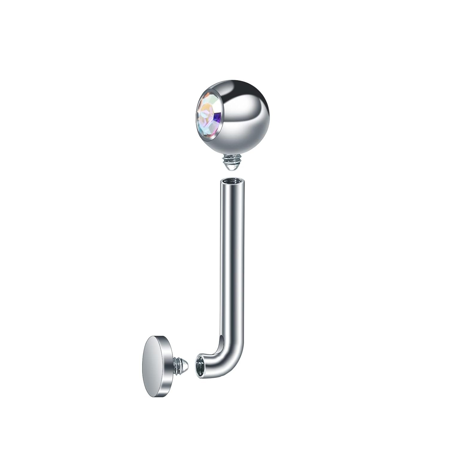 BLISI 14G Solid Titanium Christina Piercing Barbell VCH Ring Bar Genital Jewelry Vertical Hood - lunas-mystic-emporium.com BLISI 14G Solid Titanium Christina Piercing Barbell VCH Ring Bar Genital Jewelry Vertical Hood