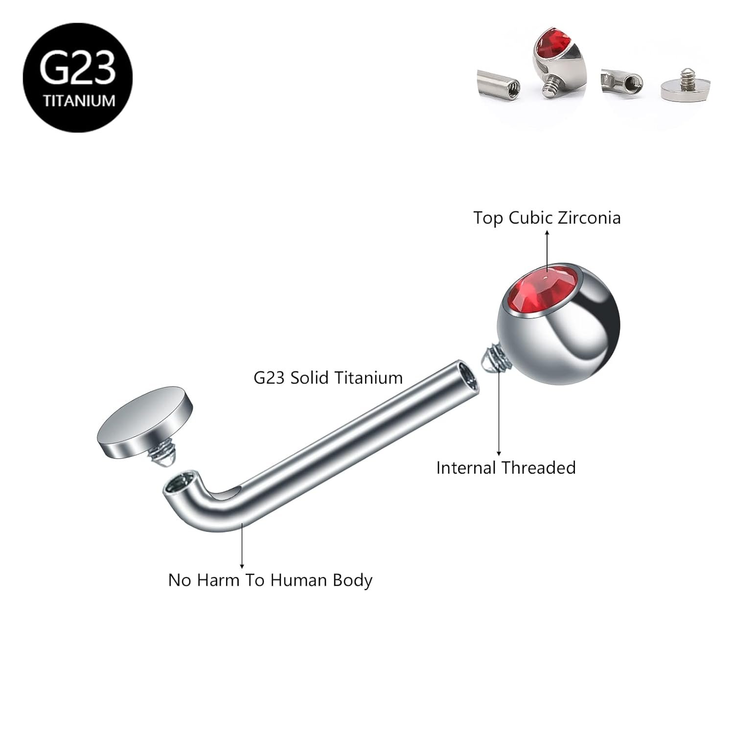 BLISI 14G Solid Titanium Christina Piercing Barbell VCH Ring Bar Genital Jewelry Vertical Hood - lunas-mystic-emporium.com BLISI 14G Solid Titanium Christina Piercing Barbell VCH Ring Bar Genital Jewelry Vertical Hood