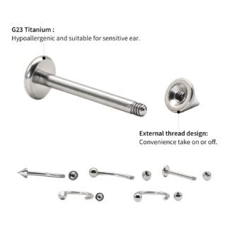 BLISI G23 Solid Titanium Eyebrow Piercing Jewelry, Gokd Black Rose Gold Silver Pink Rainbow Eyebrow Rings 16G Curved Barbell,Tiny Vertical Labret Lip Jewelry Rook Piercing...