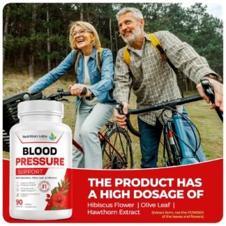 Blood Pressure Support & Heart Health Cardiovascular Supplement W/ Hawthorn, Hibiscus. Nitric Oxide Support for Normal Blood Pressure Support W/ Vitamin B12 & Folic Acid. Garlic...