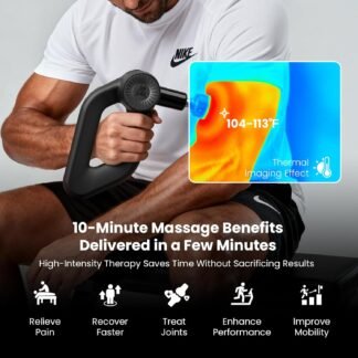 BOB AND BRAD D6 Ultra Massage Gun with Infrared Light, Deep Tissue Percussion Massager Gun with 16mm Amplitude, Professional Muscle Massager for Athletes, Electric Handheld...