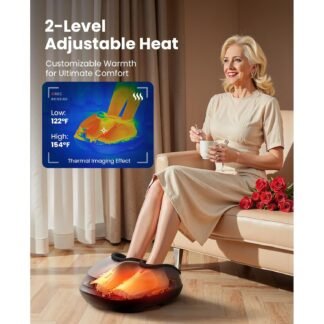 BOB AND BRAD Foot Massager with Heat and Remote,FSA Eligible HSA Eligible, Shiatsu Deep Kneading Electric Feet Massager Machine for Plantar Fasciitis, Men Size 12