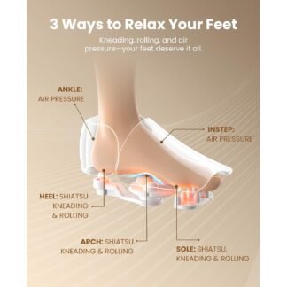 BOB AND BRAD Foot Massager with Heat and Remote,FSA Eligible HSA Eligible, Shiatsu Deep Kneading Electric Feet Massager Machine for Plantar Fasciitis, Men Size 12