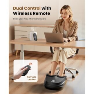 BOB AND BRAD Foot Massager with Heat and Remote,FSA Eligible HSA Eligible, Shiatsu Deep Kneading Electric Feet Massager Machine for Plantar Fasciitis, Men Size 12