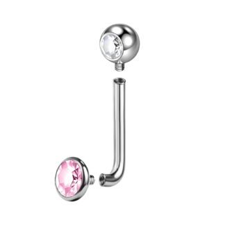 BodyAce ASTM F136 Titanium Christina Barbells, 14G Internally Threaded VCH Belly Rings, Cubic Zirconia L Bent Christina Piercing Jewelry 10/12/14/16mm