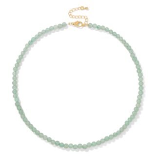 Bolinailo Turquoise Natural Stone Necklace for Women 4mm Handmade Crystal Choker Bead Necklace Gemstone Necklace Healing Crystal Jewelry for Women