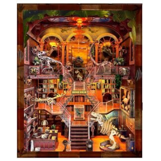 Book Nook Tarot Kit - 3D Wooden Puzzle for Adults, Teens & Beginners, DIY Miniature Bookshelf Insert with LED Light, Mysterious Craft Gift for Family, Friends