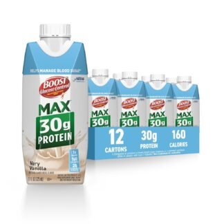 BOOST Glucose Control Max 30g Protein Nutritional Drink, Very Vanilla, 11 Fl Oz (Pack of 12), Packaging May Vary