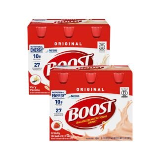 Boost Original Nutritional Energy Balanced Nutritional Drink (6 Count (Pack of 2), Vanilla & Strawberry)