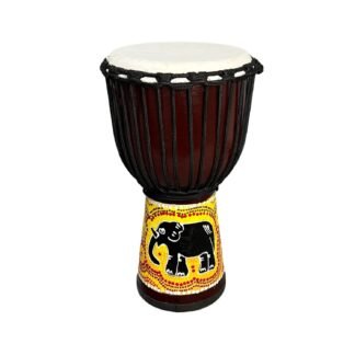 BORIYAM Djembe Drum Professionally Hand Carved, Goatskin Drum Head, From West African Style Tambourine, Bongo, Percussion (Black Clouds)