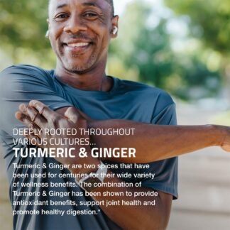 Bronson Turmeric + Ginger Extra Strength Joint Health & Digestion Support with BioPerine, Non-GMO, 120 Vegetarian Capsules
