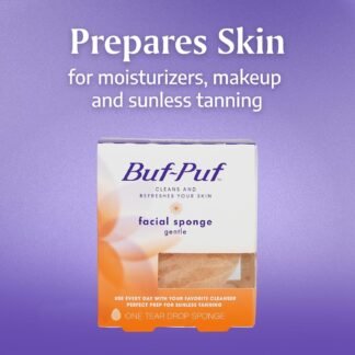Buf-Puf Gentle Facial Sponge, Dermatologist Developed, Removes Deep Down Dirt & Makeup That Causes Breakouts and Blackheads, Reusable, Exfoliating, 1 Count