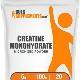 BulkSupplements.com Creatine Monohydrate Powder - Micronized Creatine Powder, Unflavored - Pure & Gluten Free, 5g per Serving, 500g (1.1 lbs) (Pack of 1)