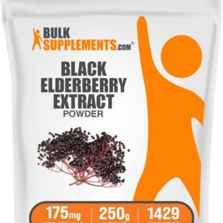 BulkSupplements.com Elderberry Extract Powder - Elderberries Sourced from Black Elderbrry, Immune Support Supplement - Gluten Free - 175mg per Serving, 250g (8.8 oz) (Pack of 1)