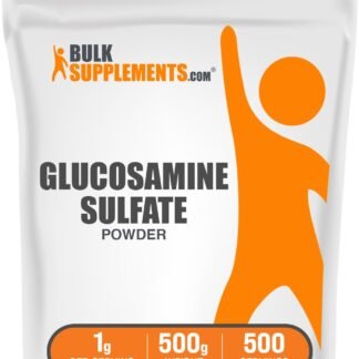 BulkSupplements.com Glucosamine Sulfate Powder - Glucosamine Supplement, Joint Support Supplement - Gluten Free, 1g per Serving, 500g (1.1 lbs) (Pack of 1)
