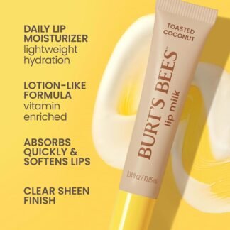 Burts Bees Lip Milk Daily Lip Moisturizer Toasted Coconut Vitamin Enriched Moisturizing Lip Balm with Almond Milk and Jojoba Oil Hydrating for Softer Lips 1 Tube 034 Fl Oz - lunas-mystic-emporium.com Burt’s Bees Lip Milk, Daily Lip Moisturizer, Toasted Coconut, Vitamin Enriched Moisturizing Lip Balm with Almond Milk and Jojoba Oil, Hydrating for Softer Lips, 1 Tube, 0.34 Fl Oz