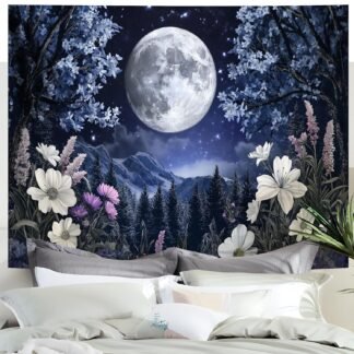 BVBOX Mystical Tarot & Celestial Tapestry - Moon, Star, Serpent & Butterfly Wall Hanging for Bohemian Room Decor, Dorm Living Room Aesthetic 59L x 51W