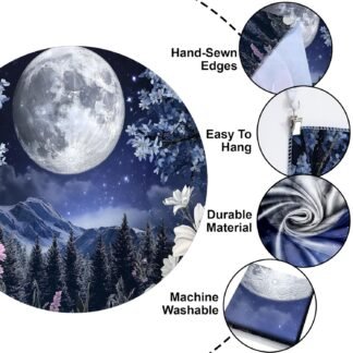 BVBOX Mystical Tarot & Celestial Tapestry - Moon, Star, Serpent & Butterfly Wall Hanging for Bohemian Room Decor, Dorm Living Room Aesthetic 59L x 51W