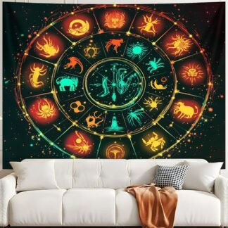 BVBOX Mystical Tarot & Celestial Tapestry - Moon, Star, Serpent & Butterfly Wall Hanging for Bohemian Room Decor, Dorm Living Room Aesthetic 59L x 51W