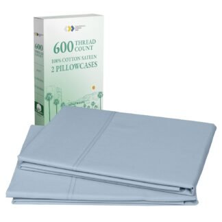 California Design Den Luxuriously Soft Premium 600 Thread Count, 100% Cotton Set of 2 Cases, Crisp Pillowcases Standard Set of 2 Fits Standard & Queen Pillows (Blue)
