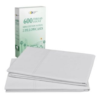 California Design Den Luxuriously Soft Premium 600 Thread Count, 100% Cotton Set of 2 Cases, Crisp Pillowcases Queen Size Set of 2 Fits Standard & Queen Pillows - Ivory (Warm...