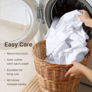 California Design Den Natural 100% Cotton Sheets Queen Size Bed Set - Soft 400 Thread Count Sateen, Queen Sheets, Deep Pockets with All Around Elastic for a Snug Fit, Durable...