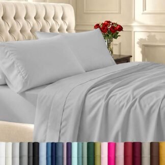 California Design Den Queen Sheets Set - Soft 400 Thread Count Sateen, Natural 100% Cotton Sheets, Deep Pockets with All Around Elastic for a Snug Fit, Durable Bedding Set -...