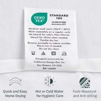 California Design Den Striped Queen Sheet Set - Soft 400 Thread Count Sateen, Natural 100% Cotton Sheets with Deep Pockets, and Durable Bedding Set - Striped White