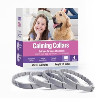 Calming Collar for Dogs 4 Packs Dog Pheromone Calm Collars Relief Anxiety Stress Separation Lasts 60 Days Relieve Bad Behavior 25 Inches Size Flexible Adjustable for All Small...