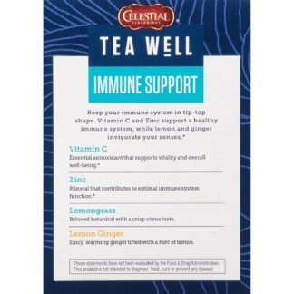 Celestial Seasonings TeaWell Herbal Tea, Lemon Ginger, Caffeine Free Organic Wellness Tea, 12 Tea Bags