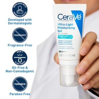 CeraVe Ultra-Light Moisturizing Gel, Hydrating Gel Face Moisturizer For Men & For Women with Ceramides, Niacinamide, Hyaluronic Acid, Fragrance Free, Oil-Free, Mattifying...