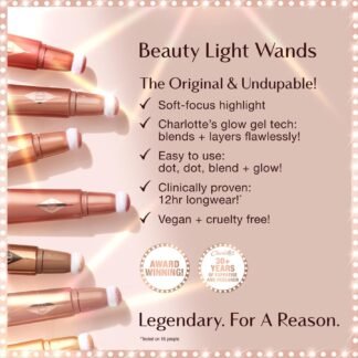 Charlotte Tilbury Beauty Light Wand Liquid Highlighter Makeup - Soft-Focus Highlighter Blush for Cheeks - Pearlescent Weightless Radiant Finish - lunas-mystic-emporium.com Charlotte Tilbury Beauty Light Wand Liquid Highlighter Makeup - Soft-Focus Highlighter & Blush for Cheeks - Pearlescent, Weightless Radiant Finish