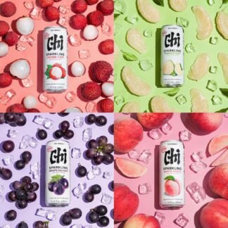 CHI FOREST Sparkling Water Beverage, 4 Flavors Variety Pack, Zero Sugar, 11.16 fl oz Cans (Pack of 24)