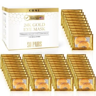CHMI Under Eye Patches (50 Pairs) - 24K Gold Eye Patches for Puffy Eyes, Dark Circles, EyeBags and Wrinkles, Collagen Skin Care Products, Beauty & Personal Care