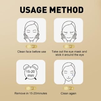 CHMI Under Eye Patches (50 Pairs) - 24K Gold Eye Patches for Puffy Eyes, Dark Circles, EyeBags and Wrinkles, Collagen Skin Care Products, Beauty & Personal Care