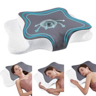 CHxxy Cervical Neck Pillow for Pain Relief Sleeping, Contour Memory Foam Pillows, Ergonomic Side Sleeper Pillows for Adults, Cooling Orthopedic Neck Support Pillow for Back...