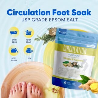 Circulation Foot Soak 32 Ounces 2 Lbs Epsom Salt with Pure Essential Oils Ginger and Cypress Essential Oils Plus Vitamin C in BPA Free Pouch with Easy Press Lock Seal - lunas-mystic-emporium.com Circulation Foot Soak 32 Ounces (2 Lbs) Epsom Salt with Pure Essential Oils Ginger and Cypress Essential Oils Plus Vitamin C in BPA Free Pouch with Easy Press Lock Seal