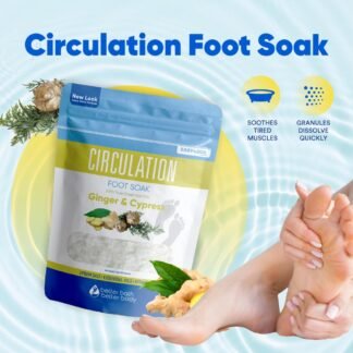 Circulation Foot Soak 32 Ounces 2 Lbs Epsom Salt with Pure Essential Oils Ginger and Cypress Essential Oils Plus Vitamin C in BPA Free Pouch with Easy Press Lock Seal - lunas-mystic-emporium.com Circulation Foot Soak 32 Ounces (2 Lbs) Epsom Salt with Pure Essential Oils Ginger and Cypress Essential Oils Plus Vitamin C in BPA Free Pouch with Easy Press Lock Seal